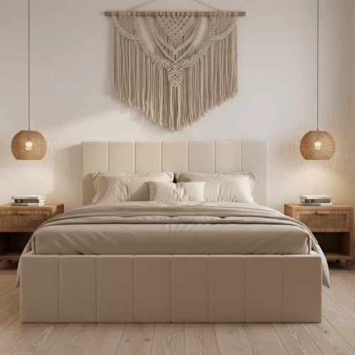 ŁÓŻKO TAPICEROWANE Z POJEMNIKIEM NA POŚCIEL SENspace 160x200